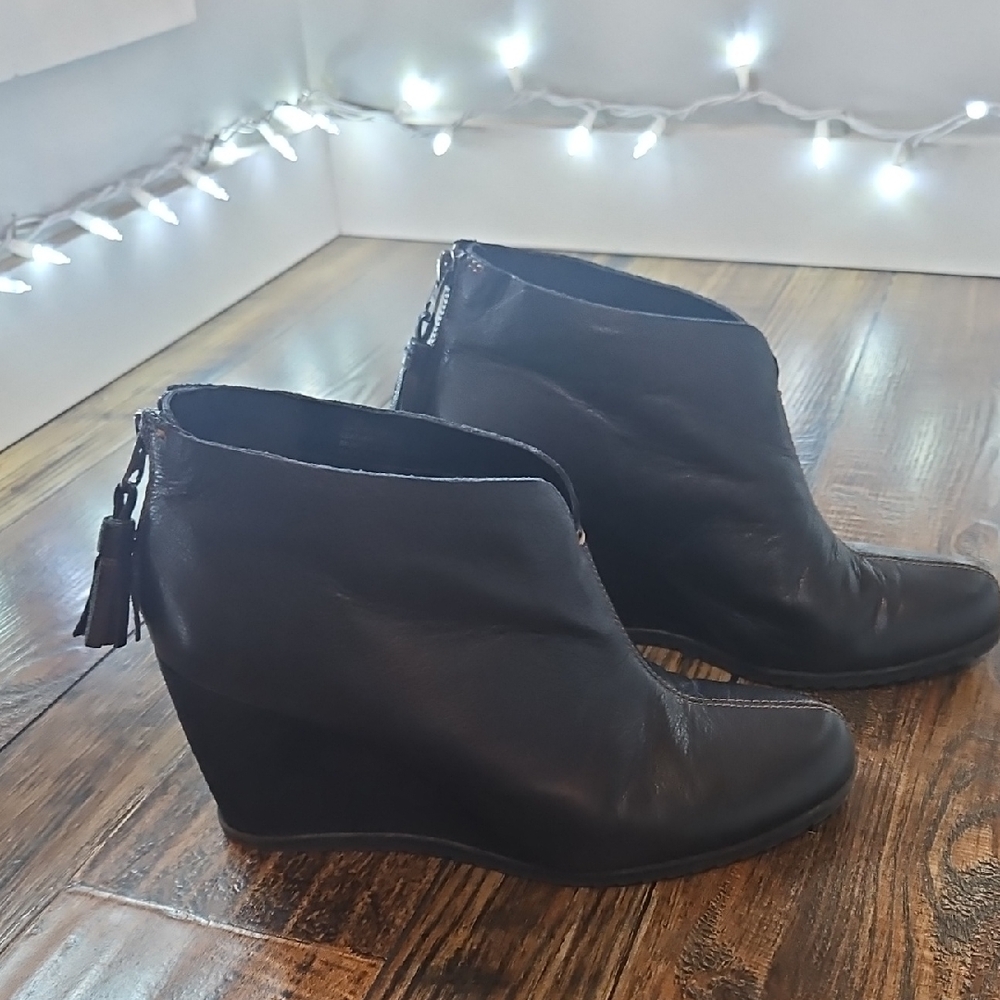 Kork-Ease‎ Midnight Black Wedge Booties